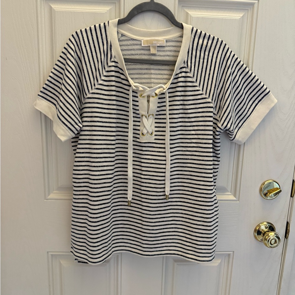 Michael Kors lace up sweatshirt top
